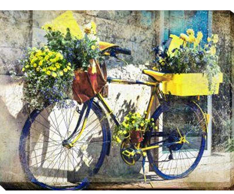 BLUE AND YELLOW BIKE 40×30 Outdoor Art by WOTWD - Image 2